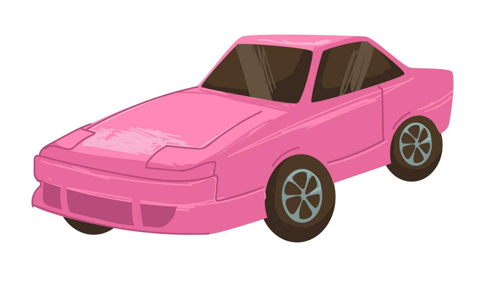 retro coche desde 2000, moderno transporte rosado auto vector