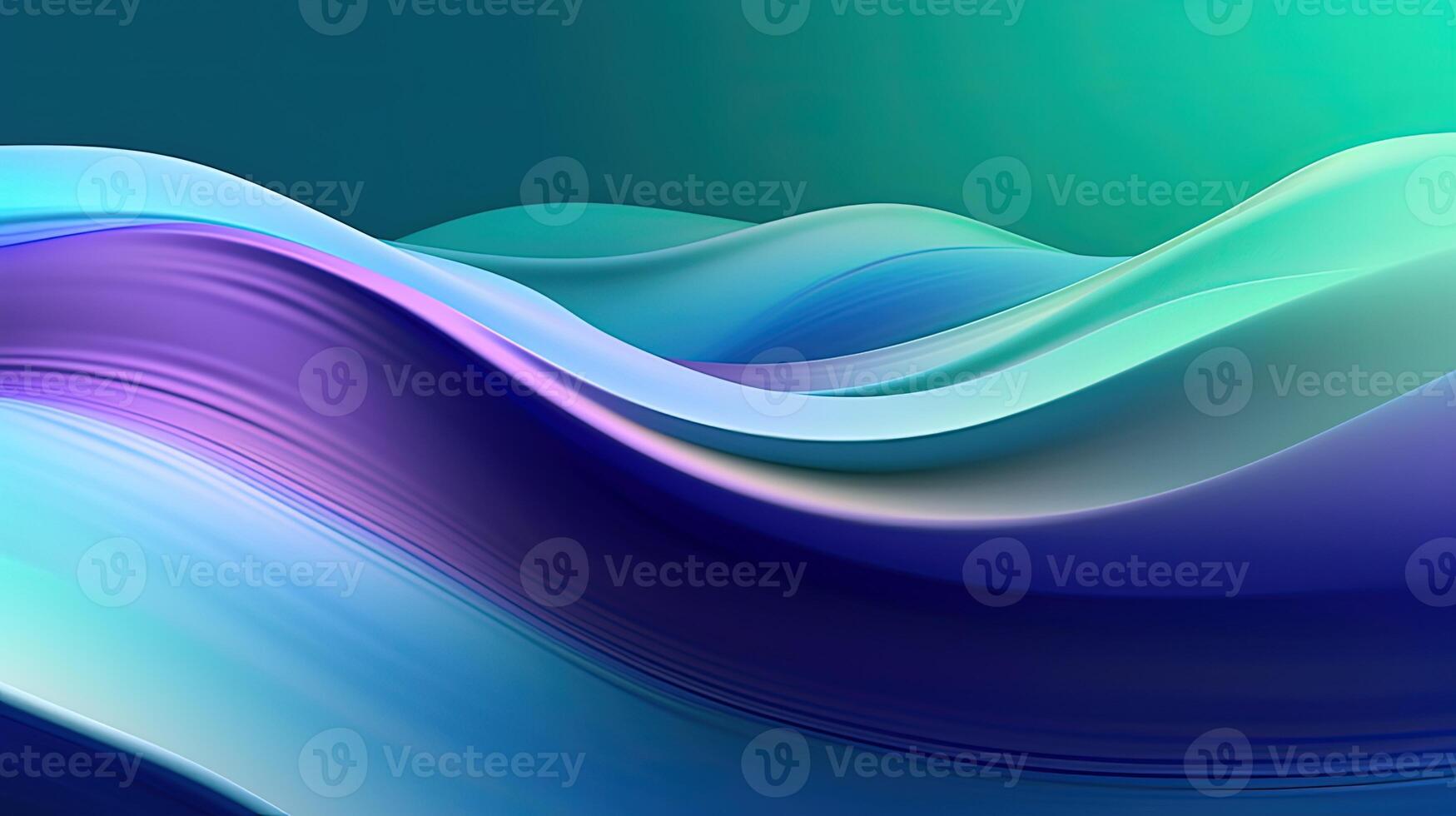 Cool Gradient Colors Blend Together Smoothly to Create Calming Abstract Waves Background. Technology. photo