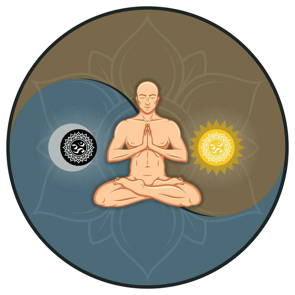 Vector design of man doing yoga