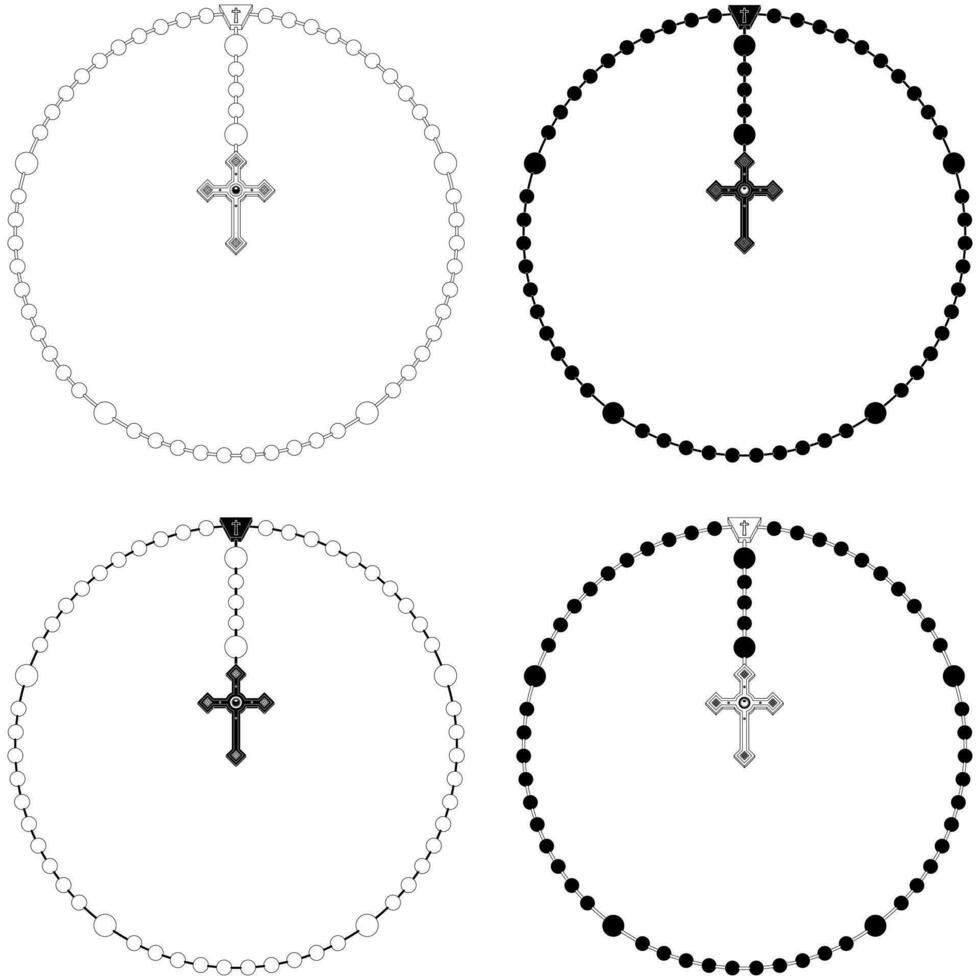 vector diseño de rosario con cruzar