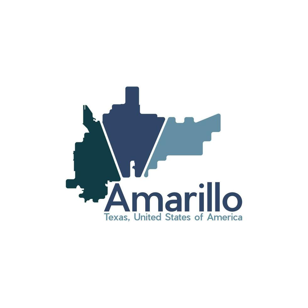 Amarillo City Map Geometric Creative Logo vector