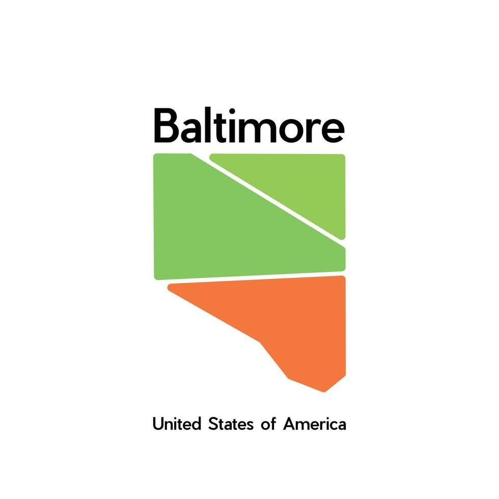 baltimore ciudad mapa geométrico sencillo logo vector