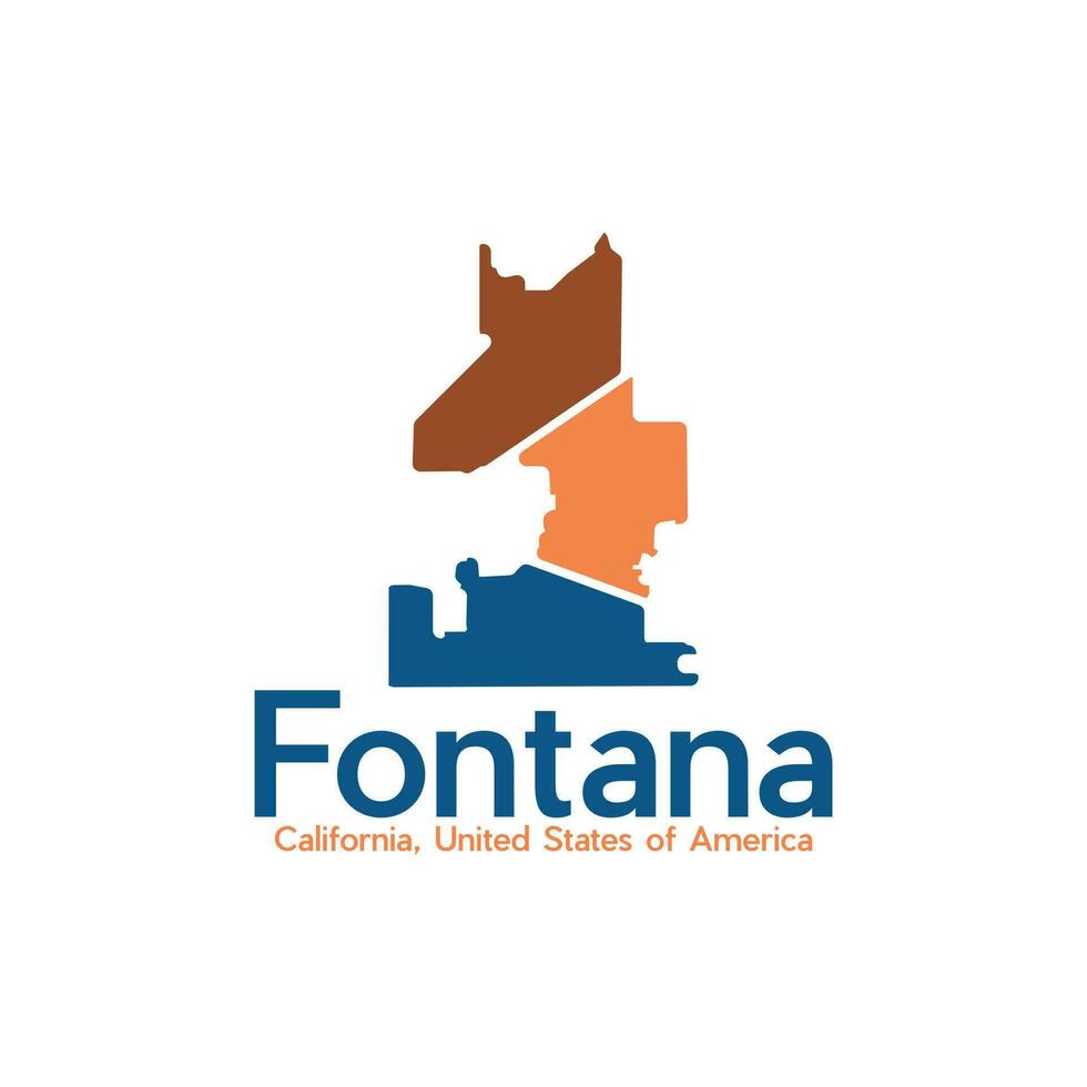 Map Of Fontana City Geometric Creative Logo vector