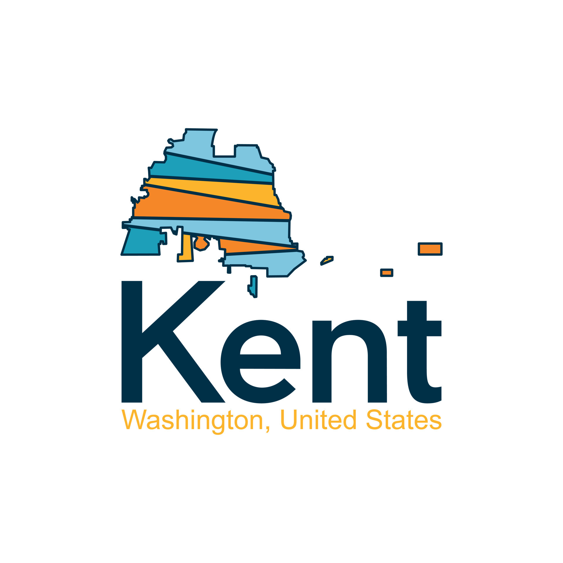 Map Of Kent Washington City United States Geometric Creative Design