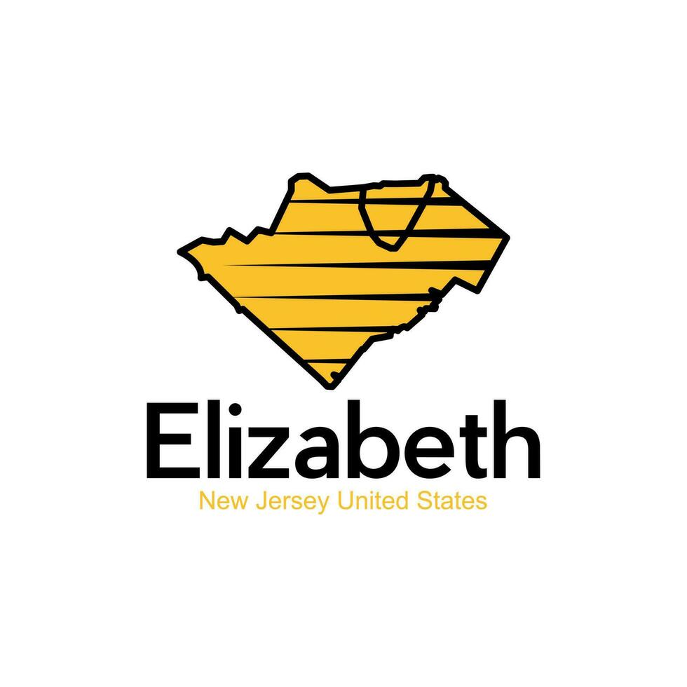elizabeth nuevo jersey unido estados mapa moderno creativo logo vector