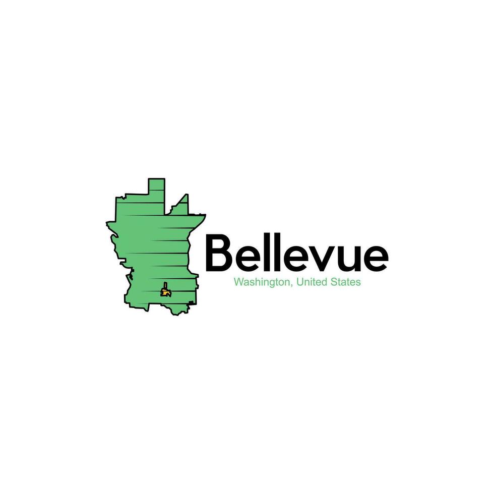 mapa de Bellevue Washington ciudad moderno creativo diseño vector