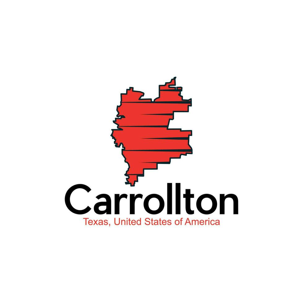 Map Of Carrollton Texas City United States Modern Creative Design vector