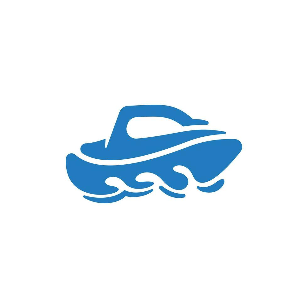 Speed Boat Sky Modern Creative Logo vector