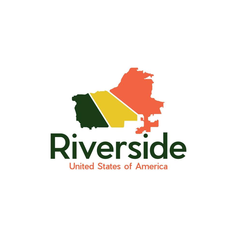 Riverside City Map Geometric Modern Logo vector