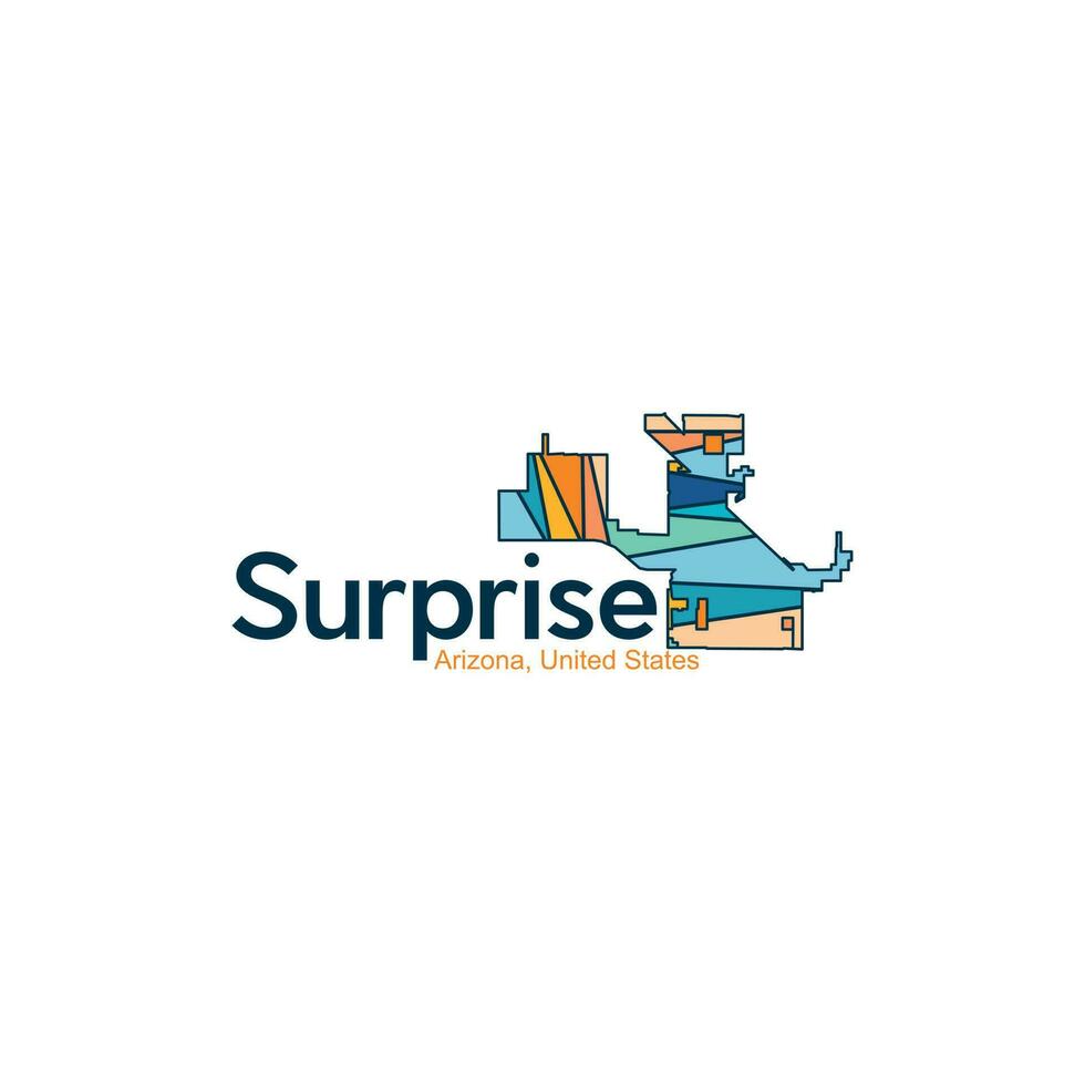 Surprise Arizona City Map Illustration Creative Design vector