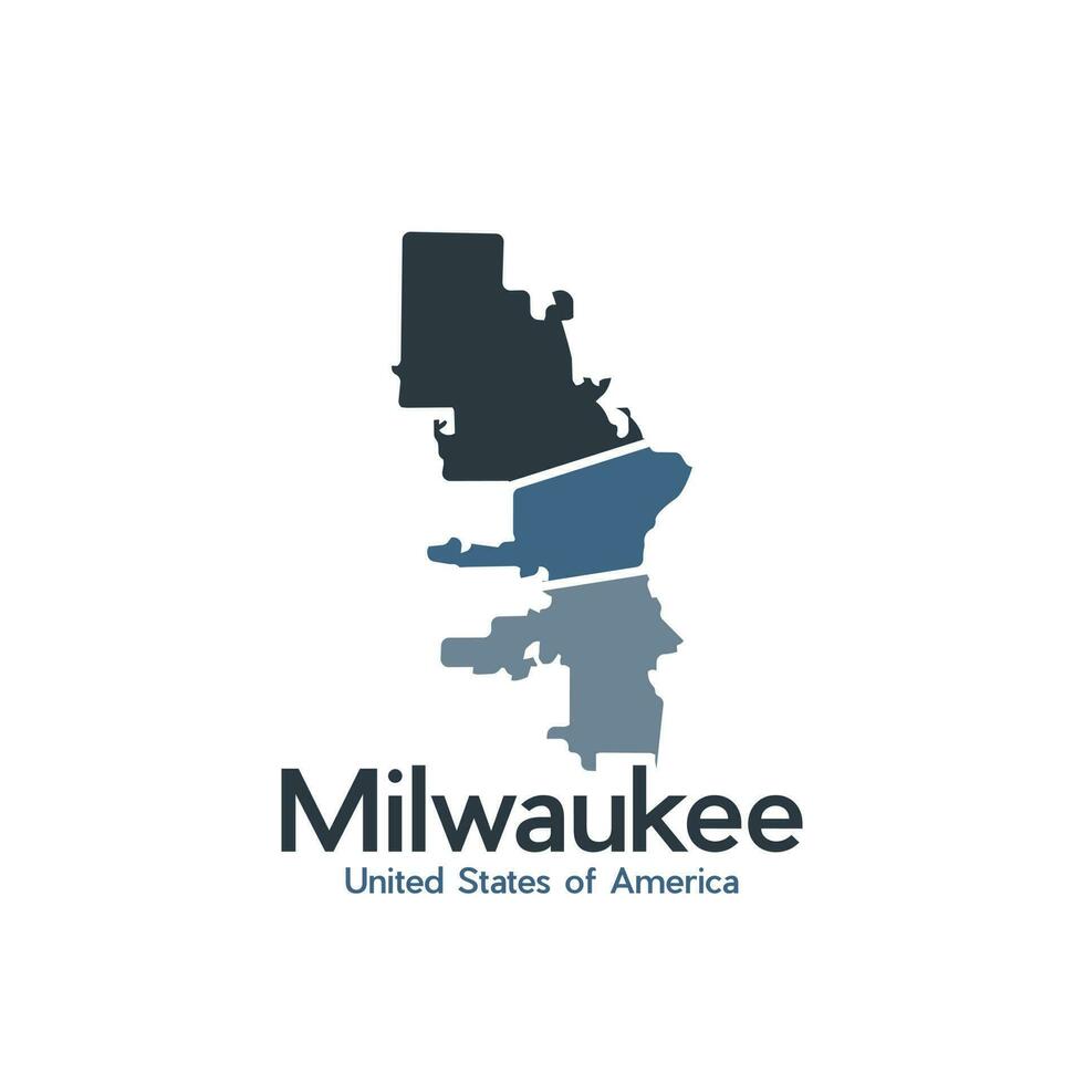 Map Of Milwaukee City Geometric Simple Logo vector