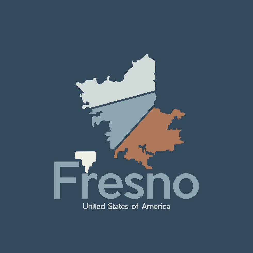 Map Of Fresno City Illustration Creative Design vector