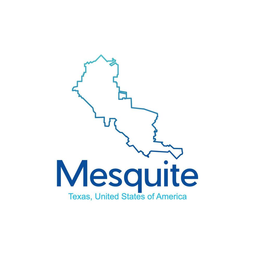 mapa de mezquite Texas ciudad línea moderno creativo logo vector