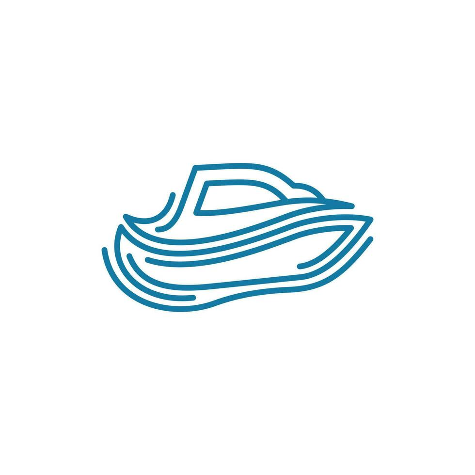 Fast Speed Boat Line Modern Creative Logo vector