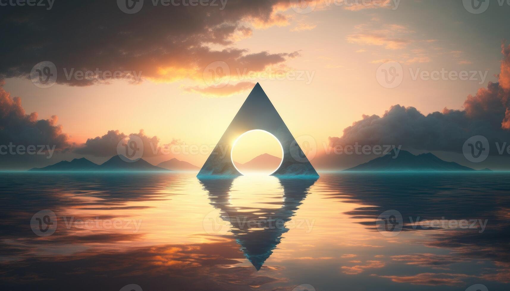Triangle shape. Trendy futuristic wallpaper. photo