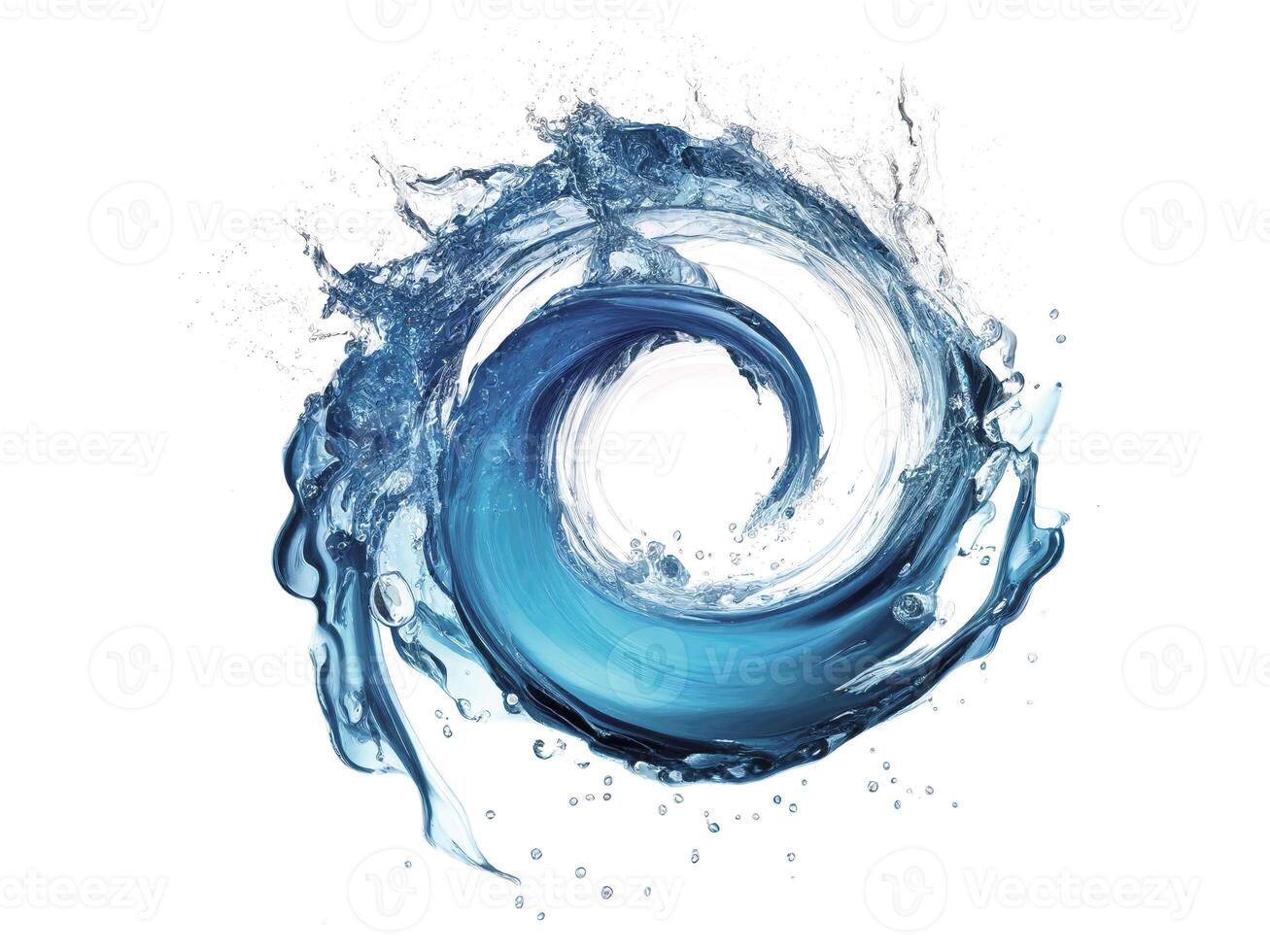 Liquid splashes. Abstract water spiral. photo