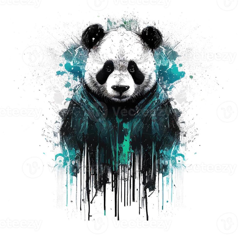 panda vistiendo sudadera. generativo ai foto