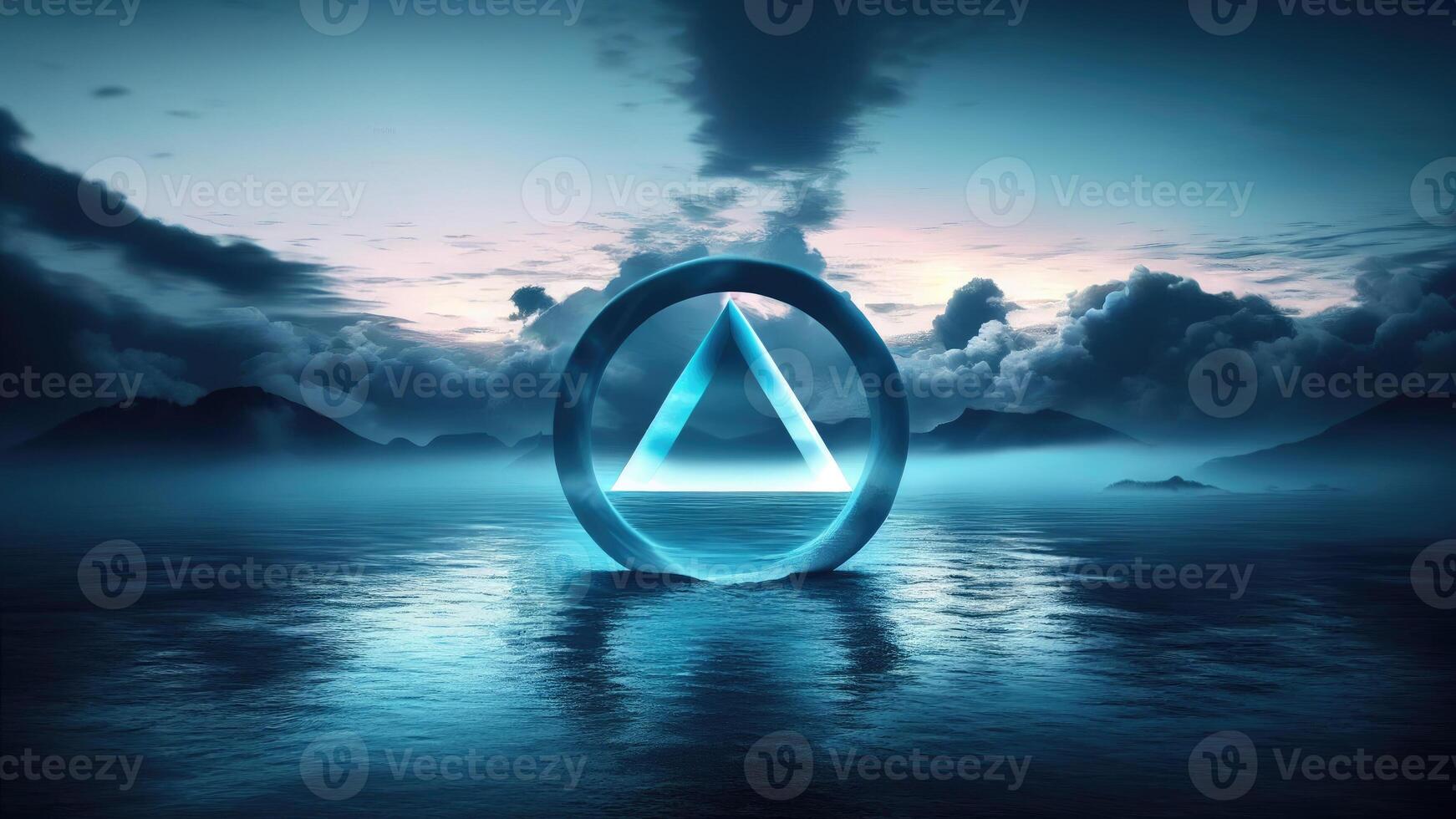 Triangle shape. Trendy futuristic wallpaper. photo