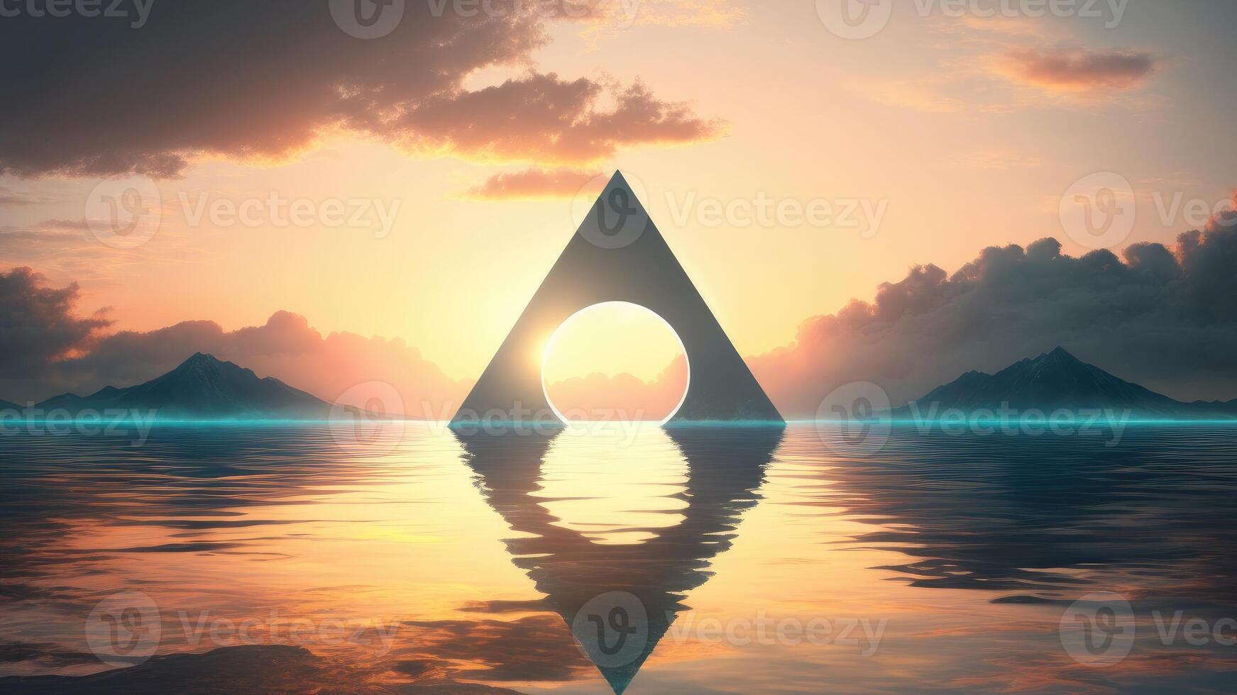 Triangle shape. Trendy futuristic wallpaper. photo