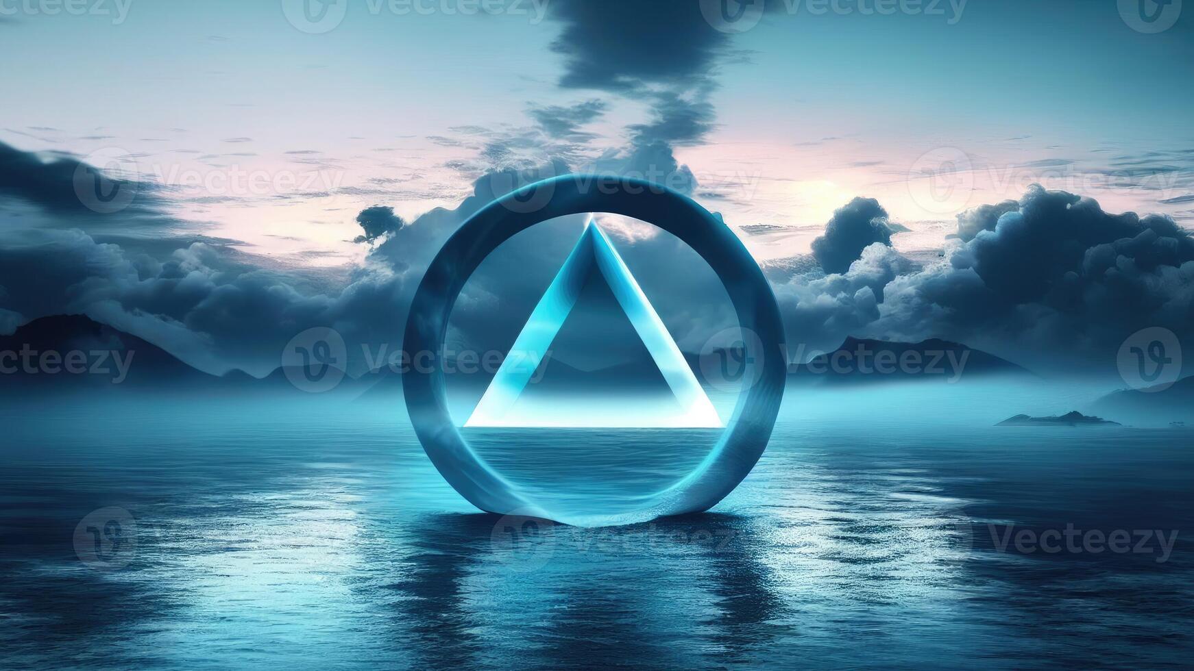 Triangle shape. Trendy futuristic wallpaper. photo