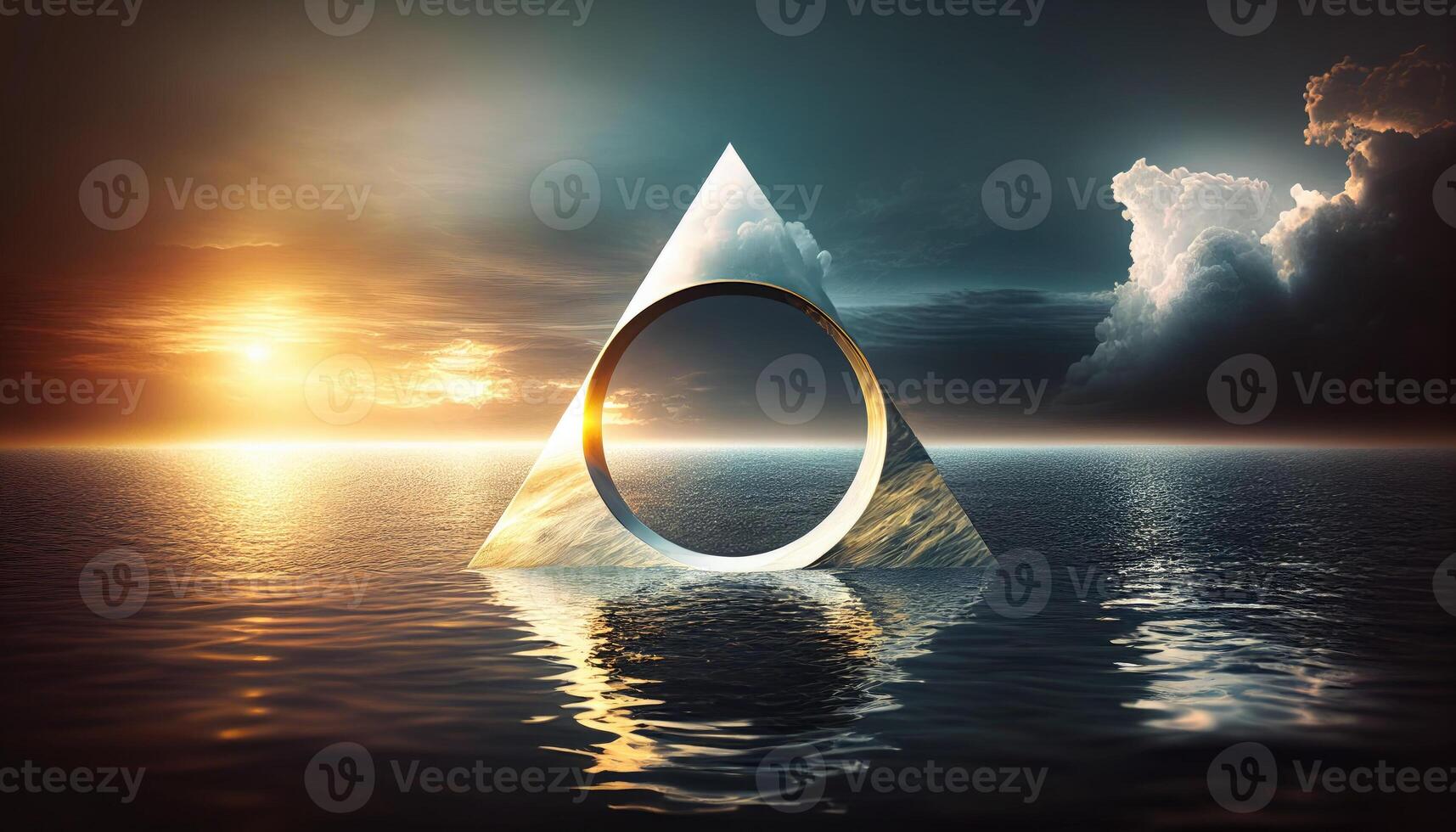 Triangle shape. Trendy futuristic wallpaper. photo