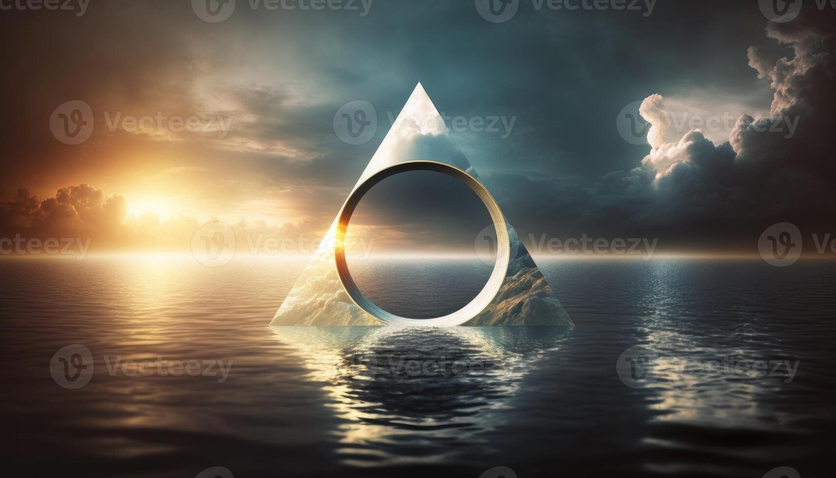 Triangle shape. Trendy futuristic wallpaper. photo