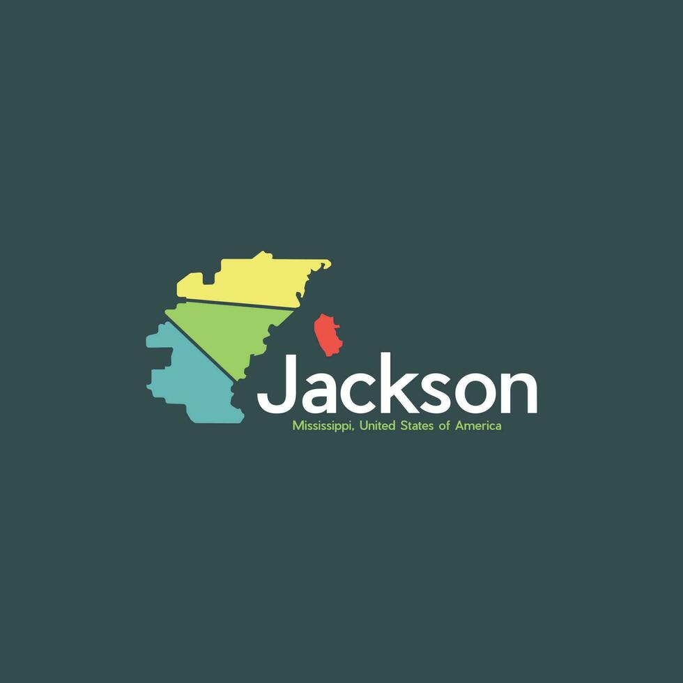 Map Of Jackson Geometric Modern Creative Logo vector