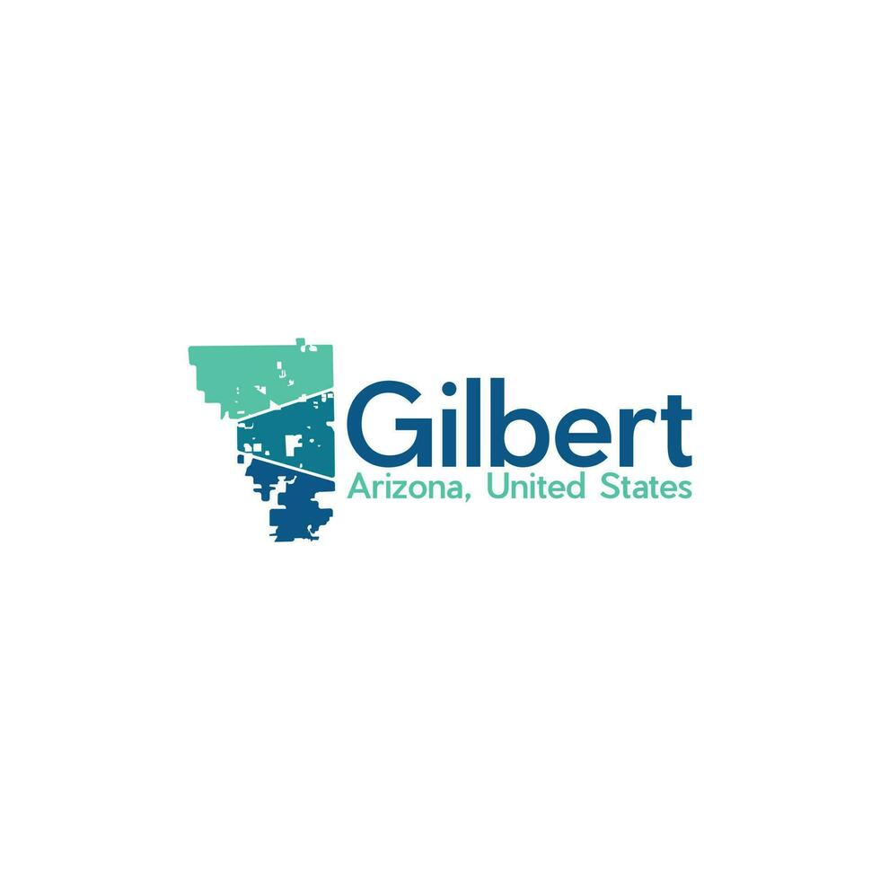 Map Of Gilbert City Geometric Creative Design vector