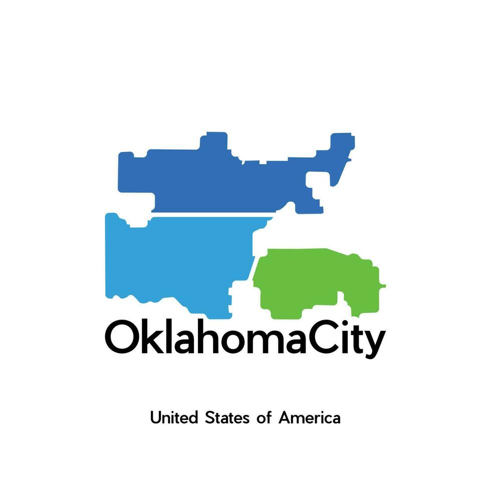 Oklahoma City Map Illustration Creative Design vector