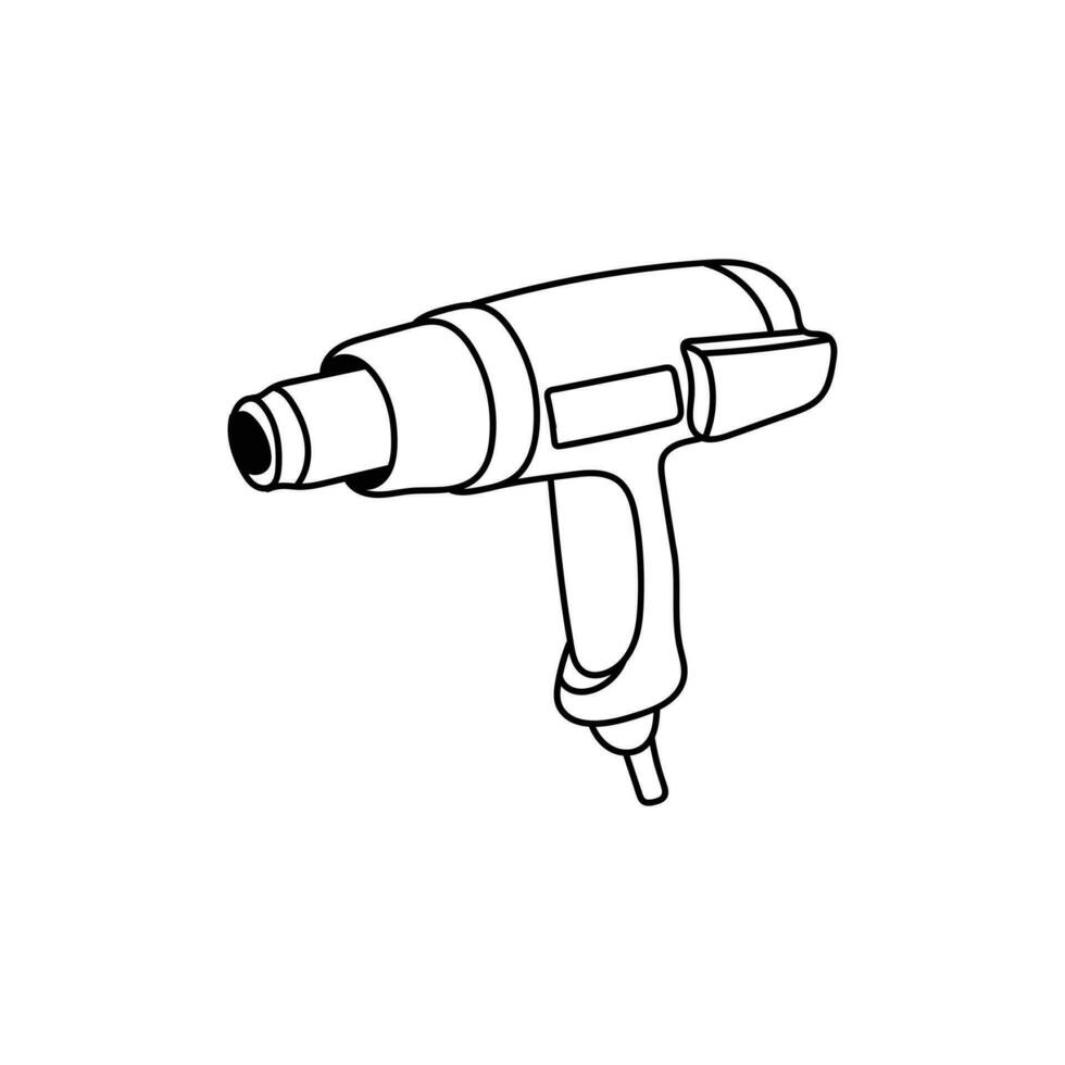 caliente aire pistola herramienta línea moderno sencillo logo vector