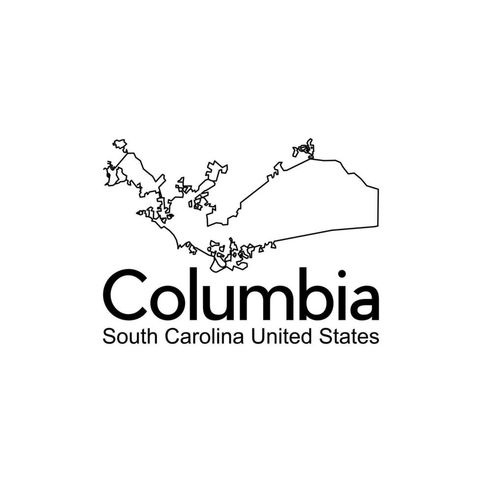 Columbia sur carolina ciudad mapa creativo diseño vector