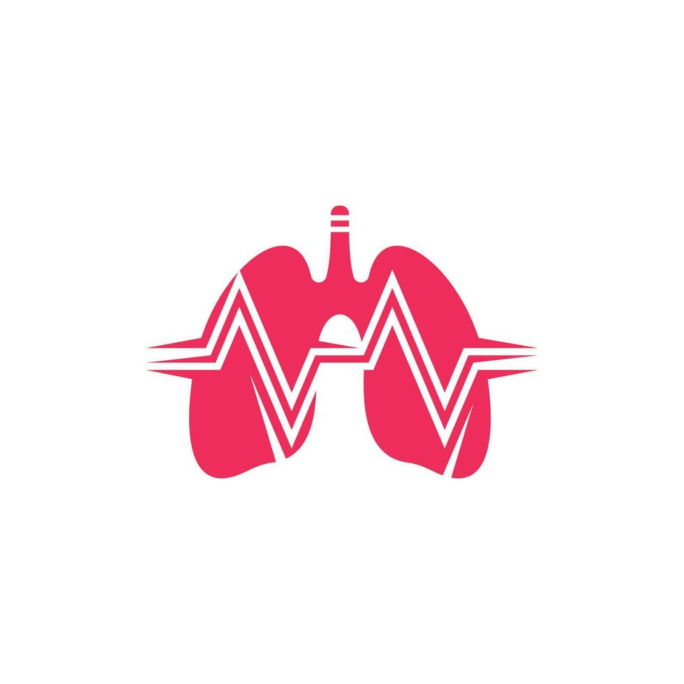 Human Lungs Heartbeat Healthy Creative Logo Design vector