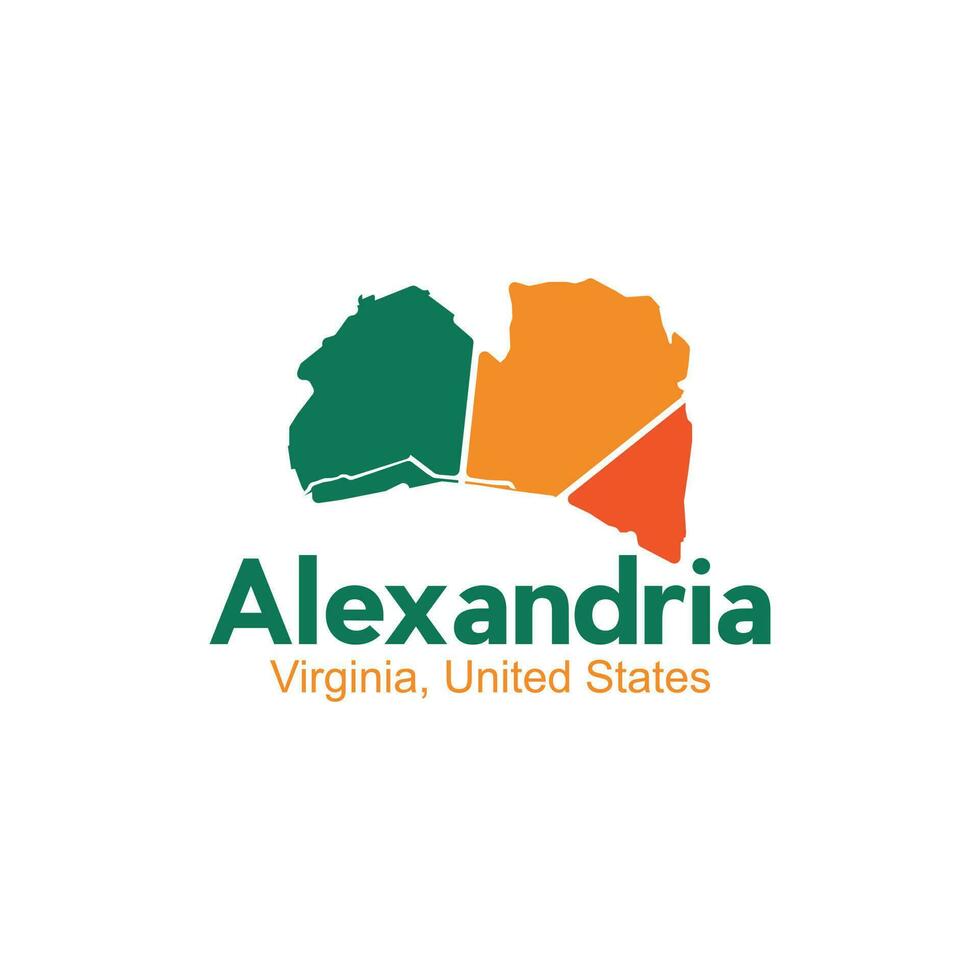 Map Of Alexandria Virginia City Modern Geometric Logo vector