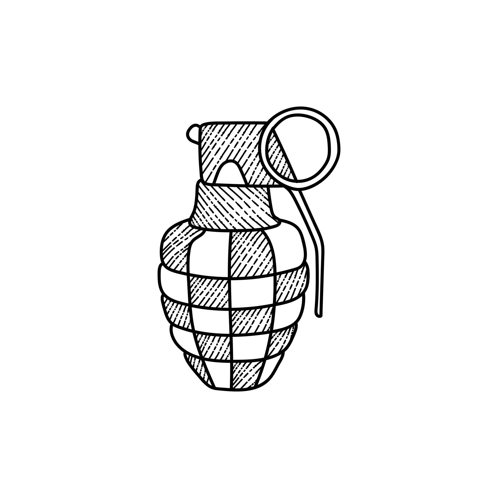 Hand Grenade Explosion Danger Line Creative Design 24032491 Vector Art
