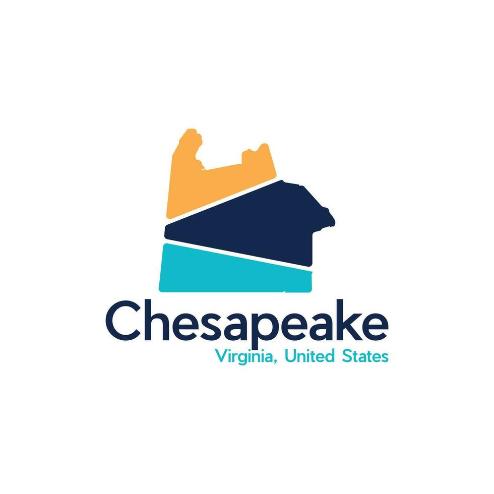 chesapeake ciudad mapa moderno creativo logo vector