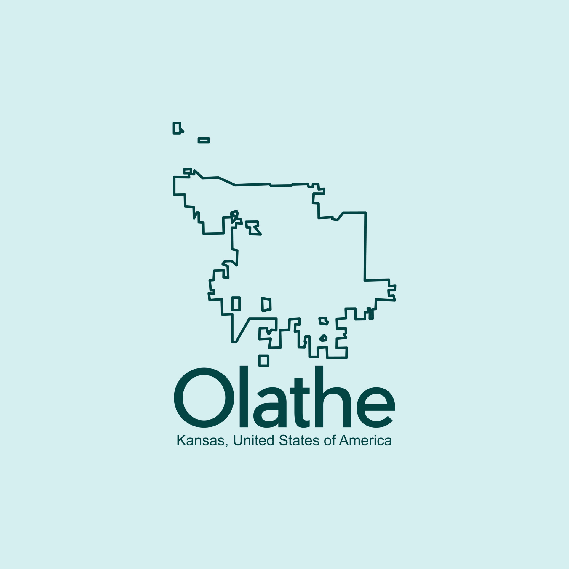 Olathe Kansas City United States Map Illustration Creative Design