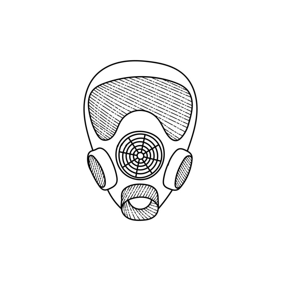 Gas Mask Healthy Line Art Creative Design vector