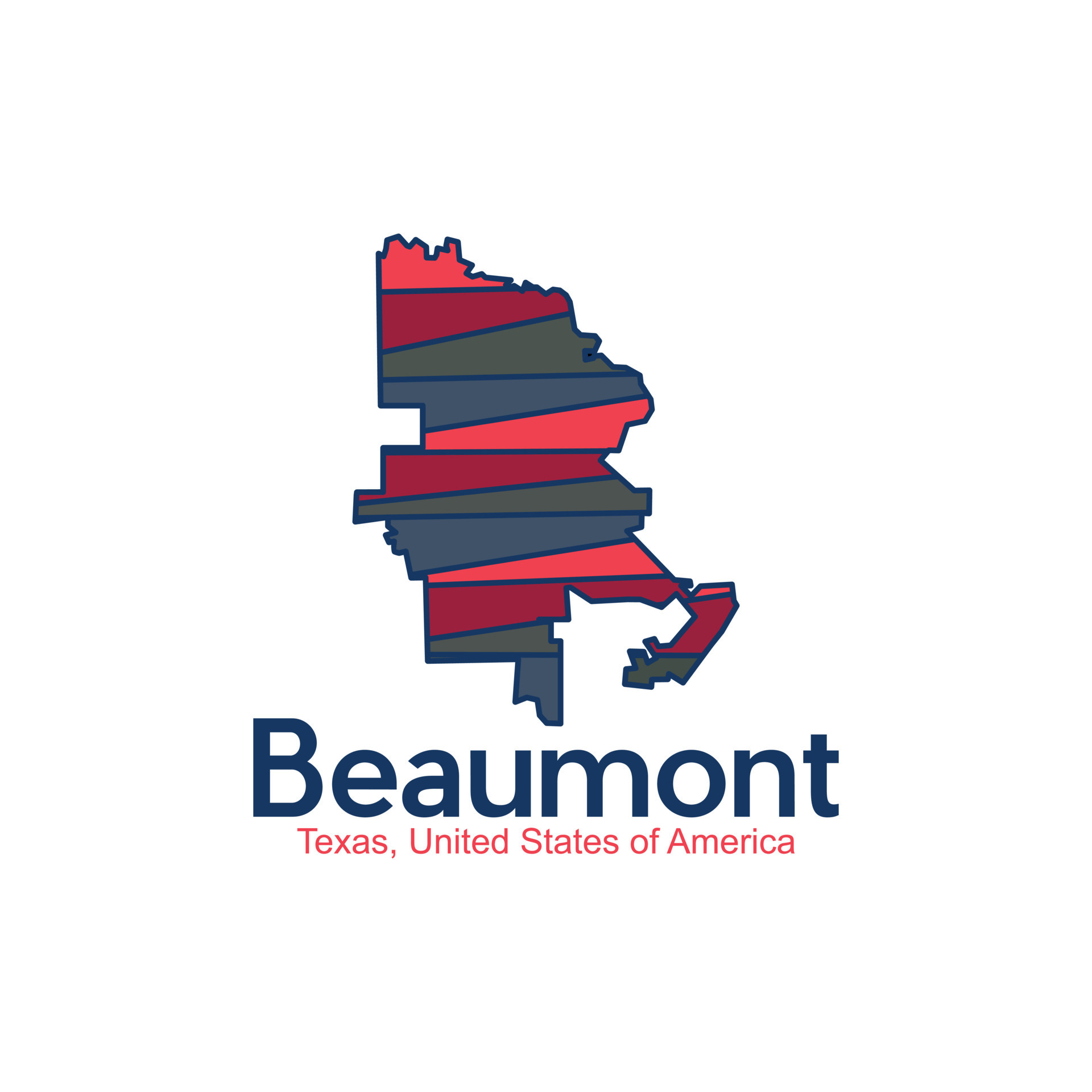 Map Of Beaumont Texas City Modern Geometric Design 24032684 Vector Art