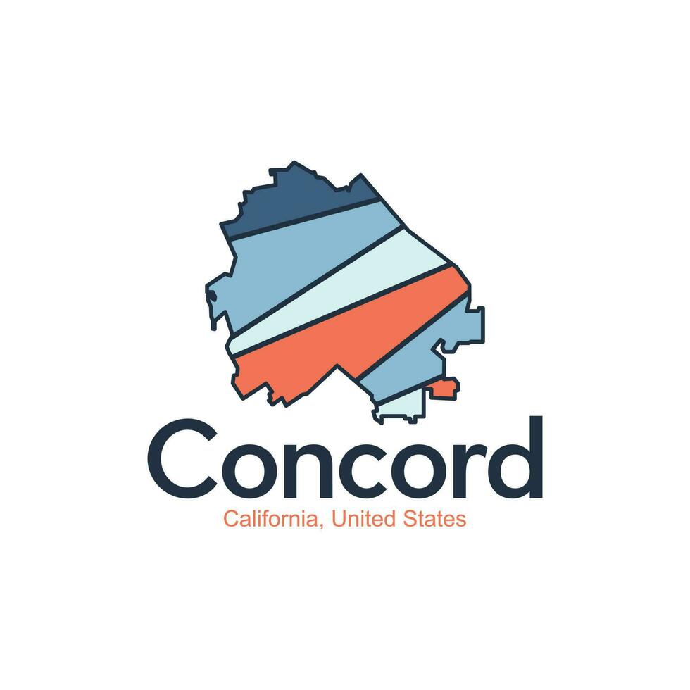 Map Of Concord California Geometric Simple Design 24032717 Vector Art