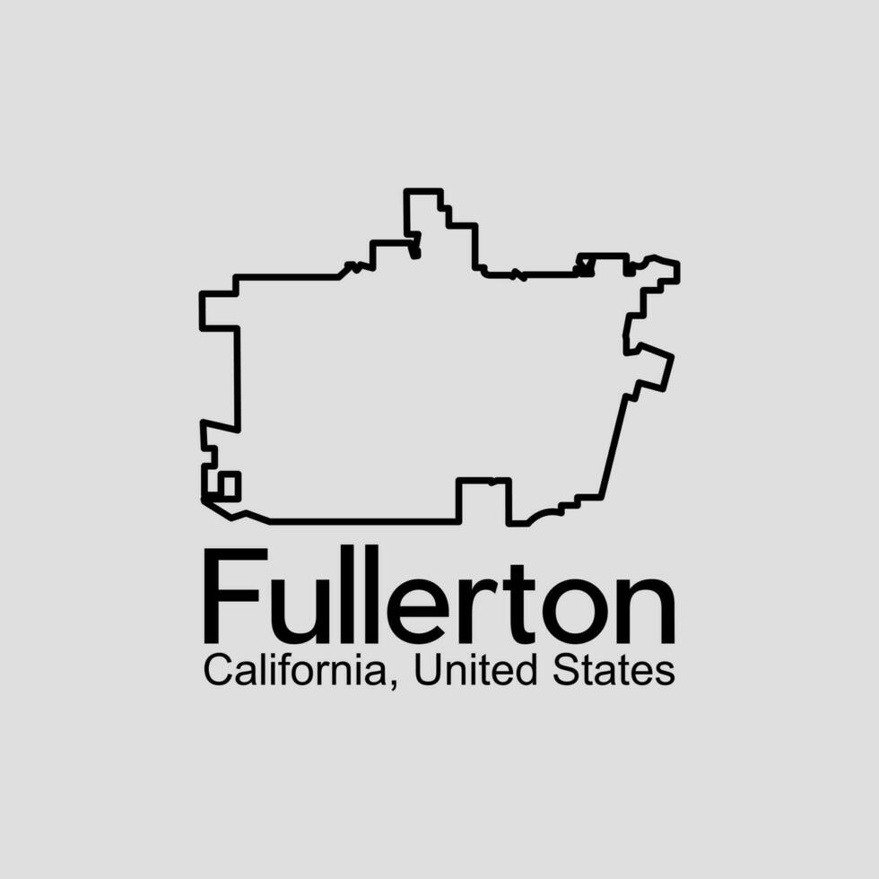 Fullerton California ciudad unido estados moderno creativo diseño vector