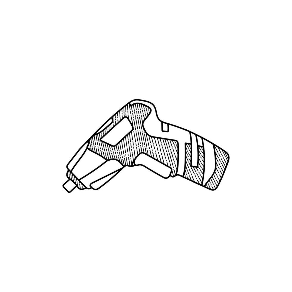 Drill Tool Electric Line Art Creative Design vector