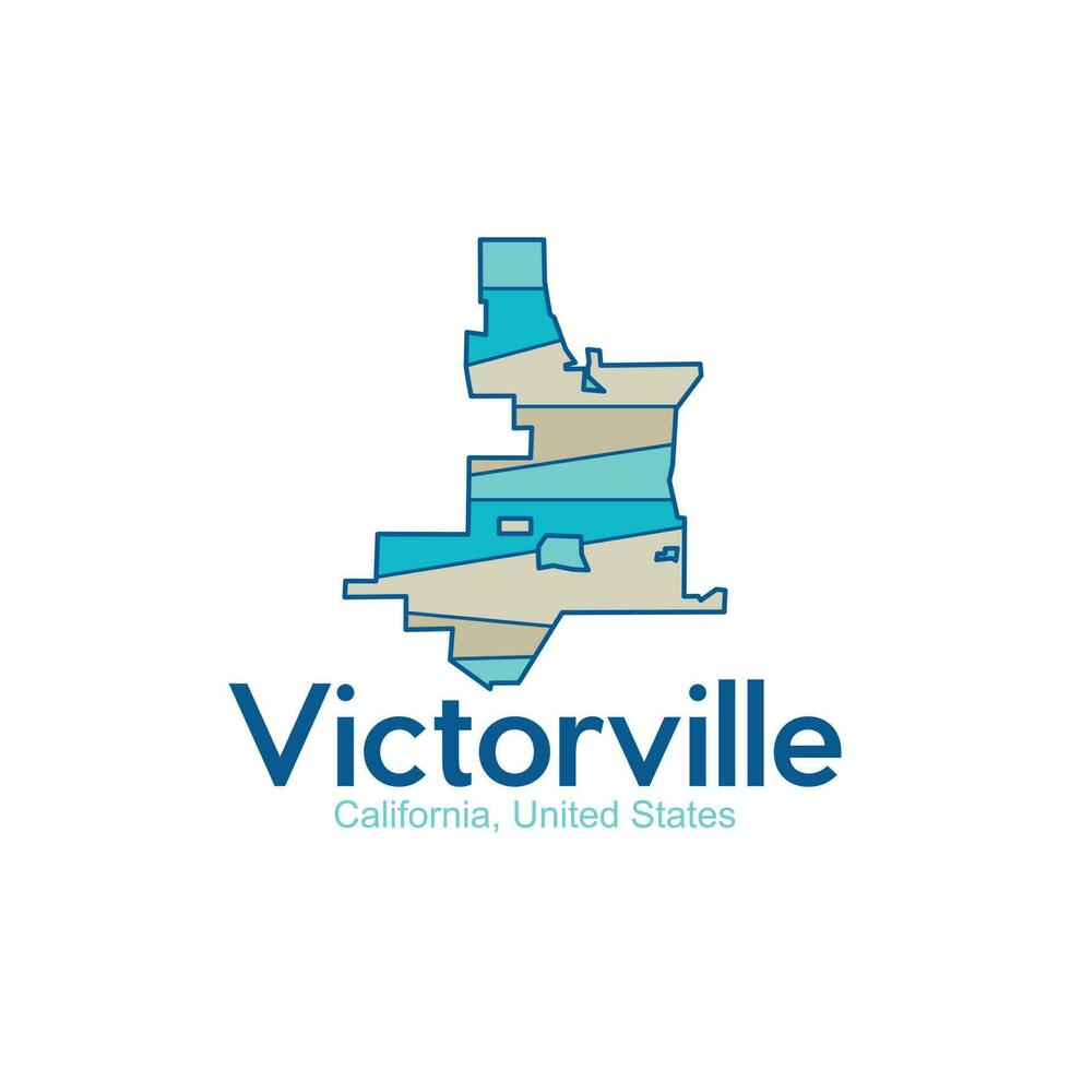 Map Of Victorville California Geometric Modern Creative Design vector