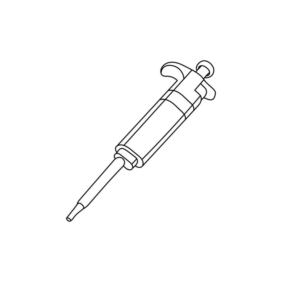 Micropipette Tool Laboratory Line Simple Creative Logo vector