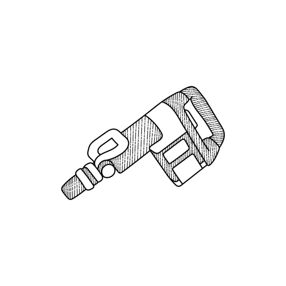 Perforate Drill Toll Line Art Illustration Creative Logo vector