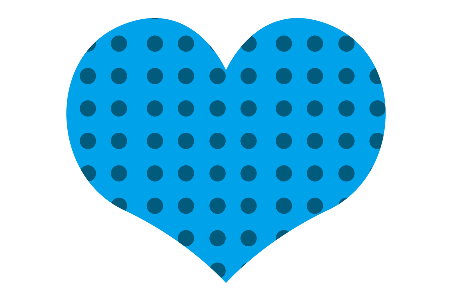 Blue Love with Dots Pattern With Transparent Background png
