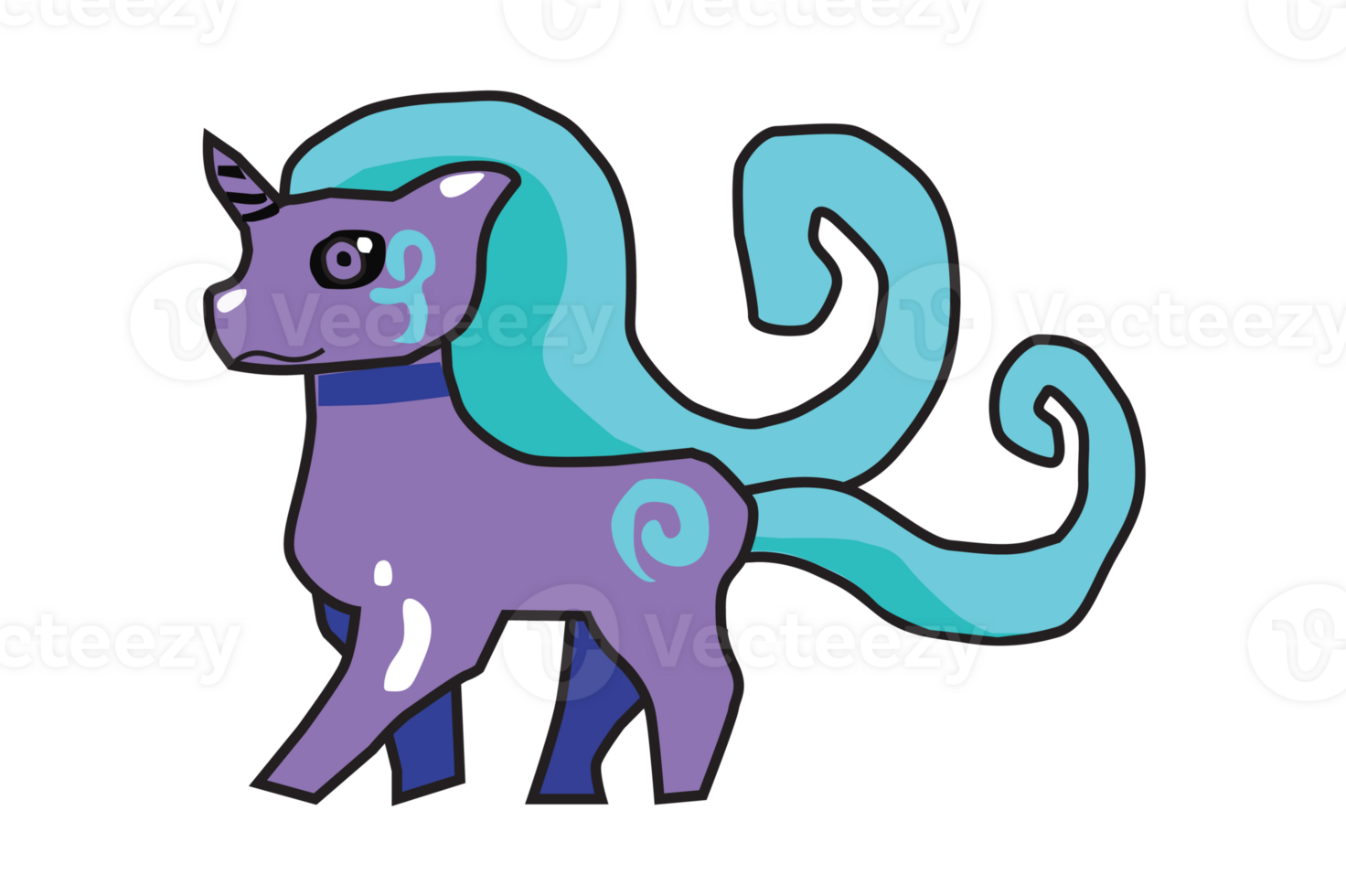 Little Cute Unicorn Cartoon With Transparent Background png