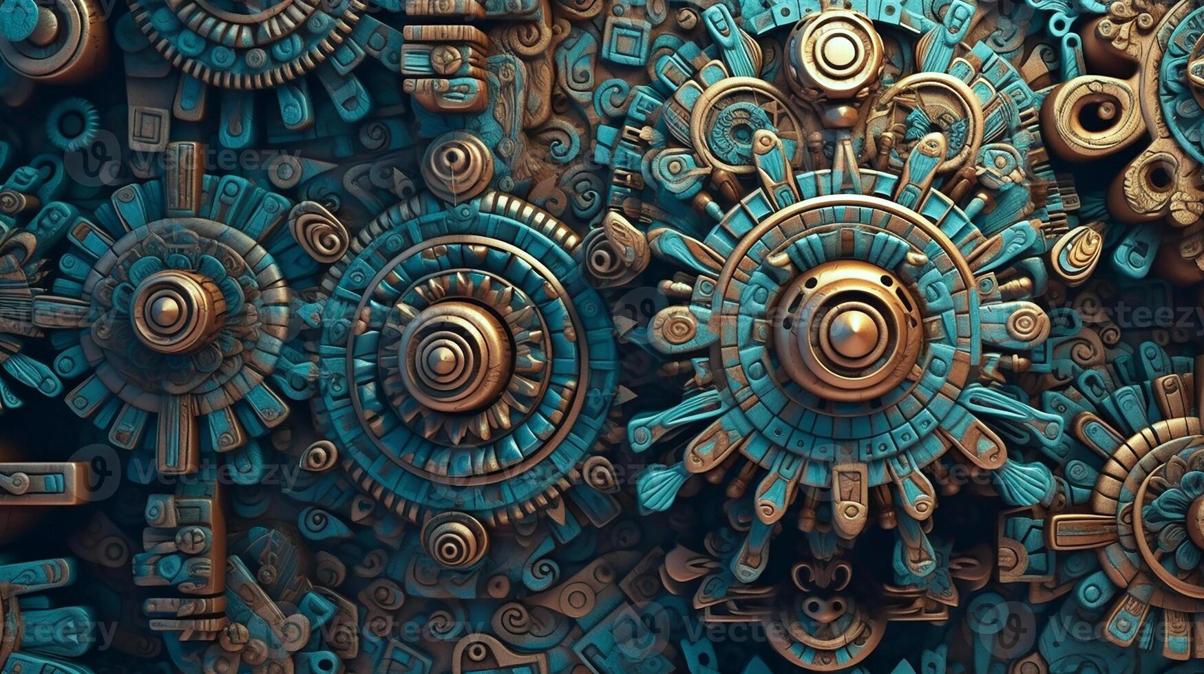 molécula como un trabajo de Arte. sencillo moderno diseño inspirado por azteca Arte. texturizado fondo de pantalla. generativo ai foto