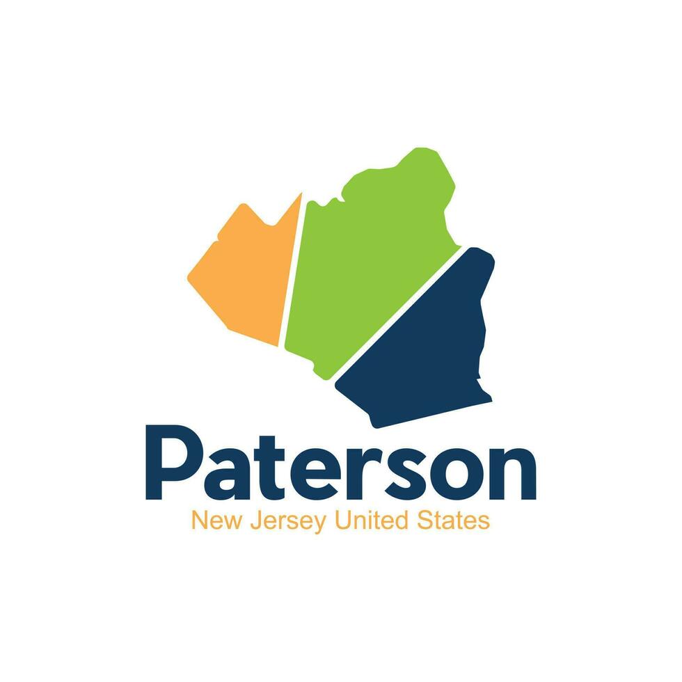 Map Of Paterson New Jersey City Creative Logo vector
