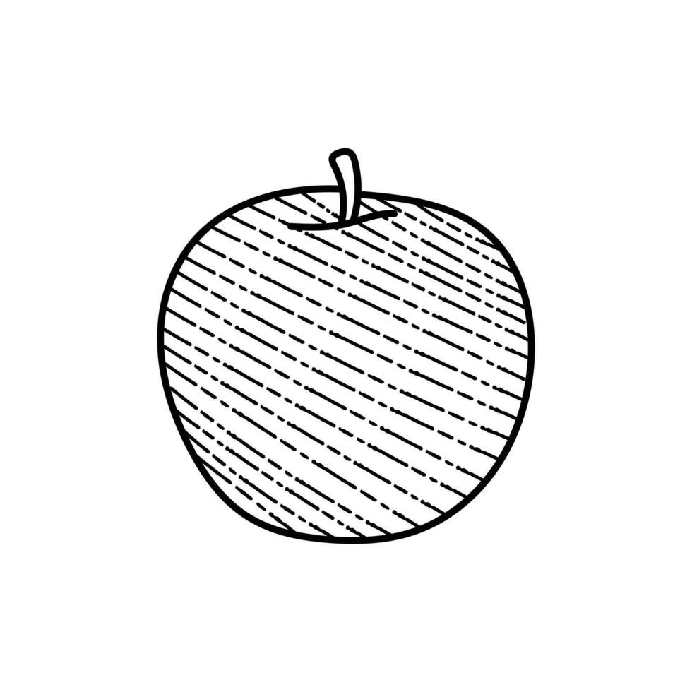 manzana Fruta línea Arte estilo creativo diseño vector