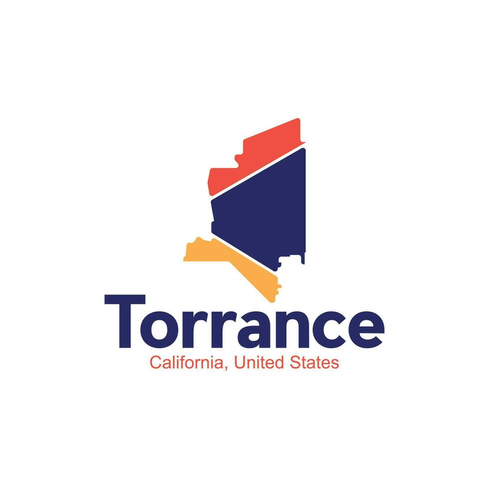 Map Of Torrance California City Geometric Creative Design vector